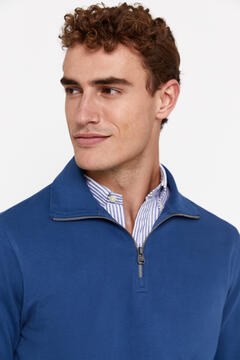 Cortefiel Zipped neck sweatshirt Blue
