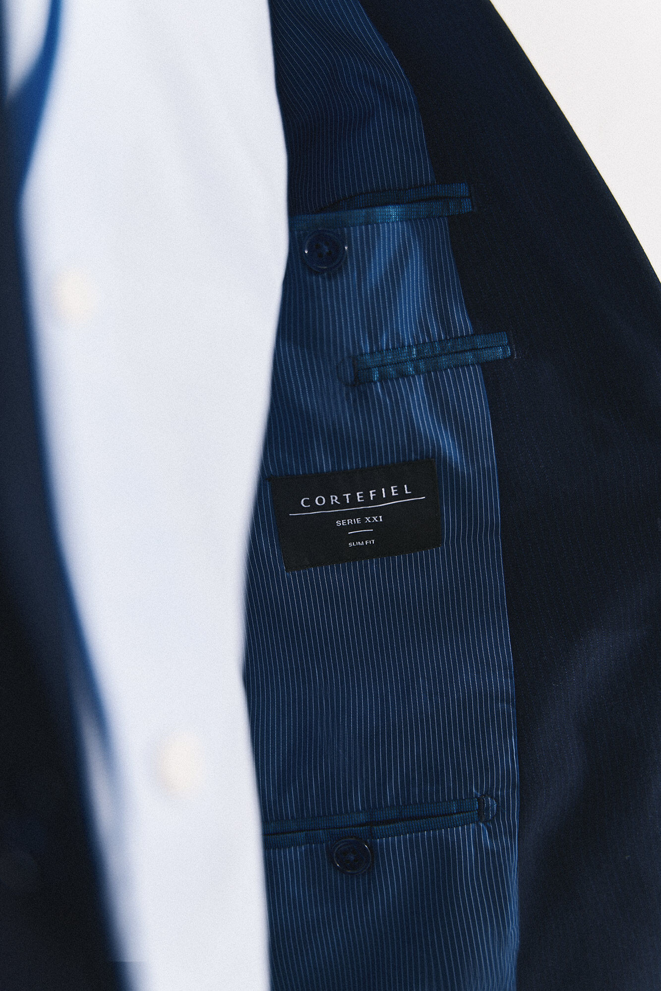 Cortefiel Xxi series micro stripe blazer Navy