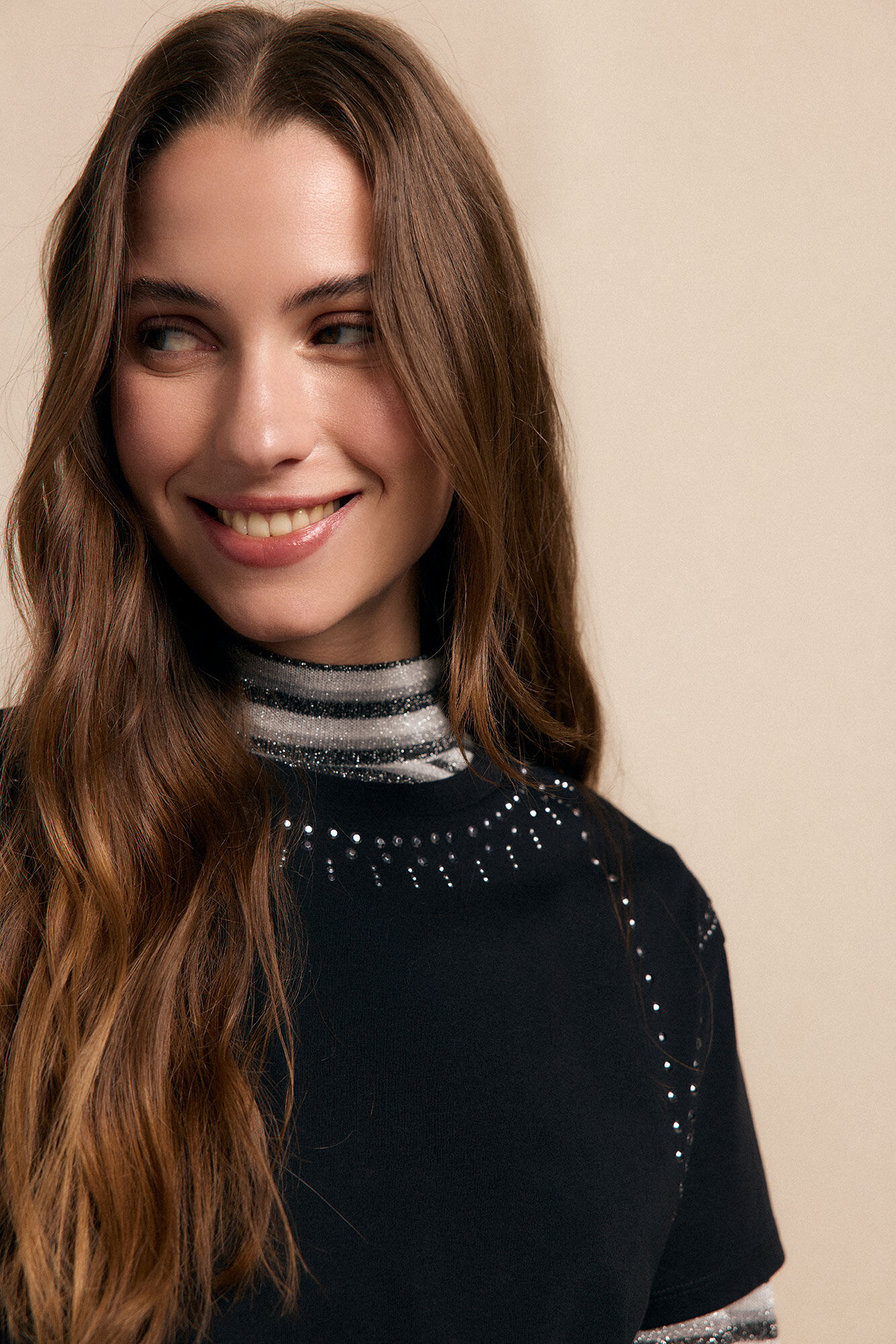 Slowlove Camiseta tachas Negro