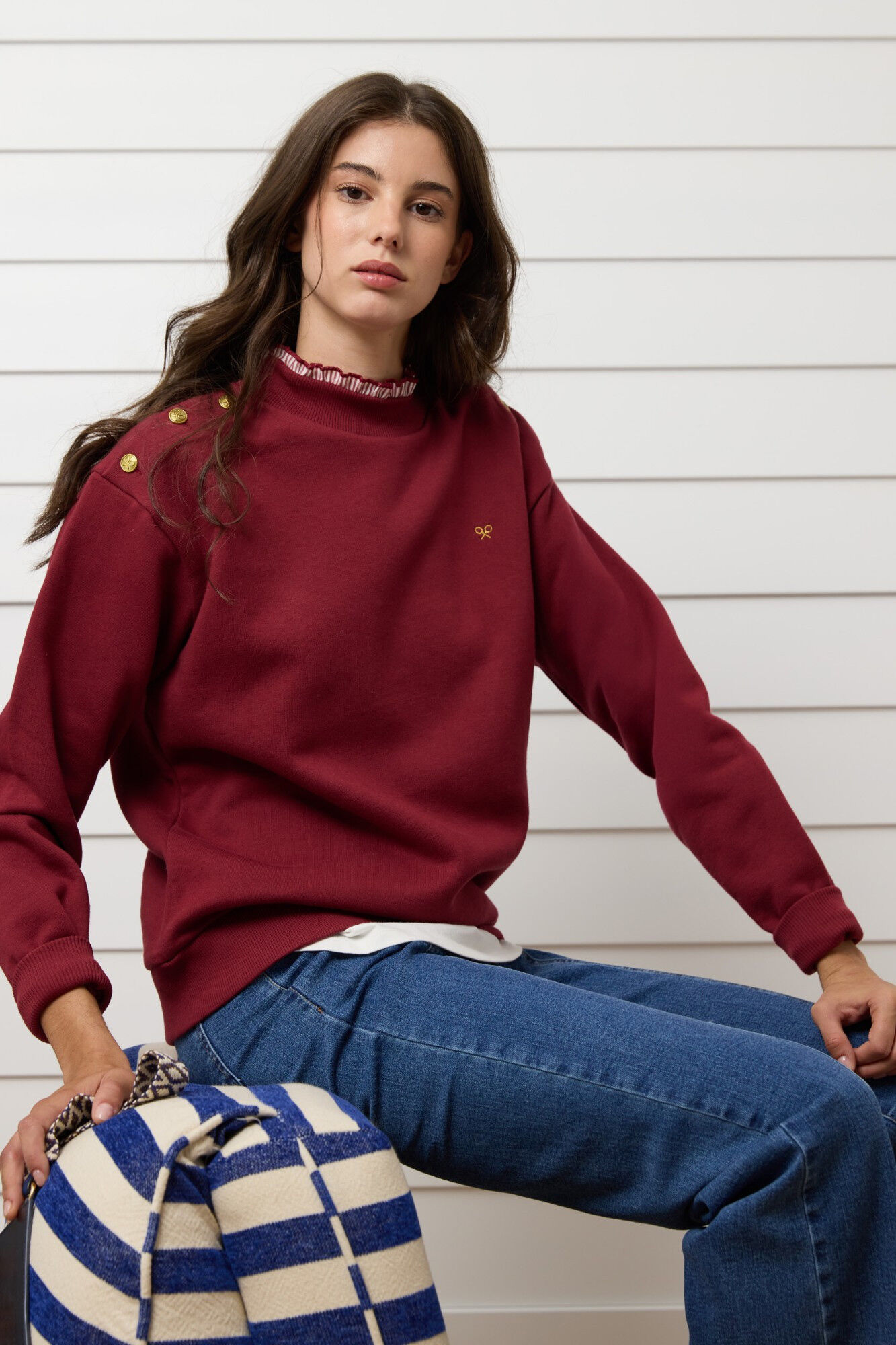 Silbon Sweatshirt feminino com gola franzida Granada