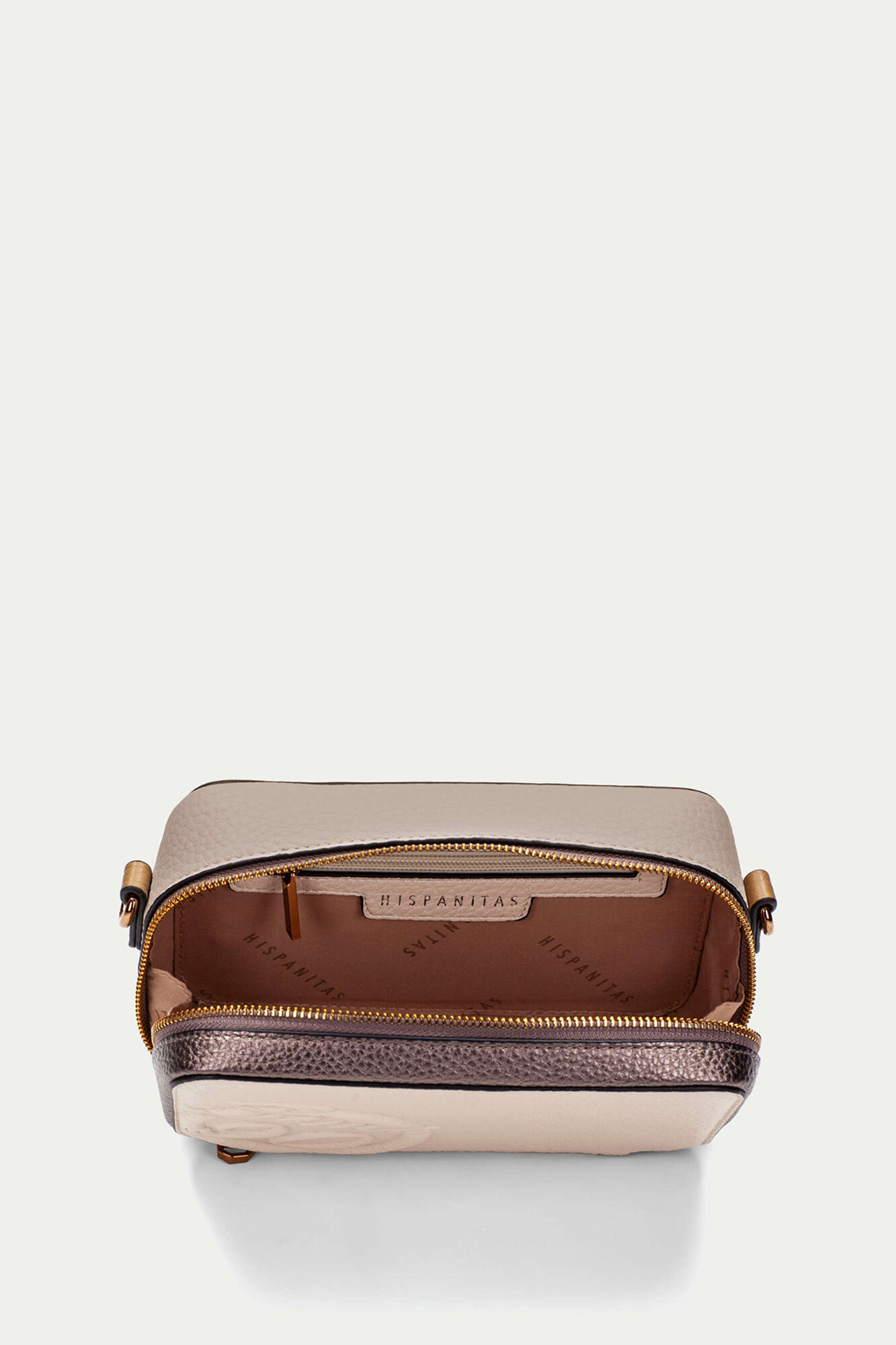 Hispanitas Desde 90 bolsa de mala de tiracolo com fecho-&eacute;clair Tostado