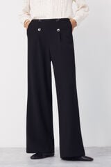 Cortefiel Tailored trousers with buttons Black