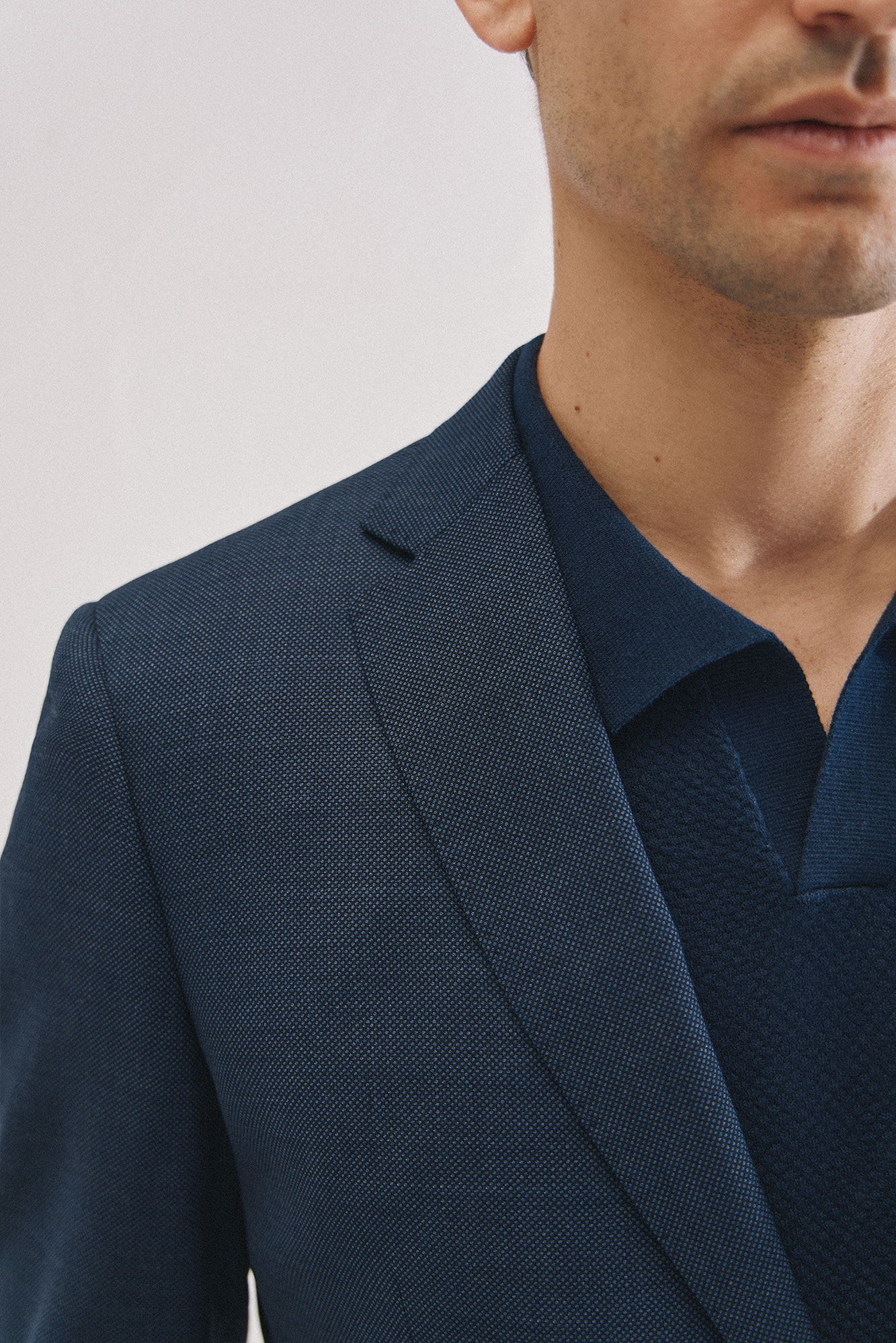 Cortefiel Coolmax bird's eye jacket Blue