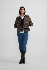 Silbon Blus&atilde;o de borrego xadrez encerada Verde