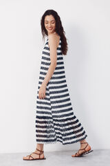 Cortefiel Vestido halter estructura Estampado azul