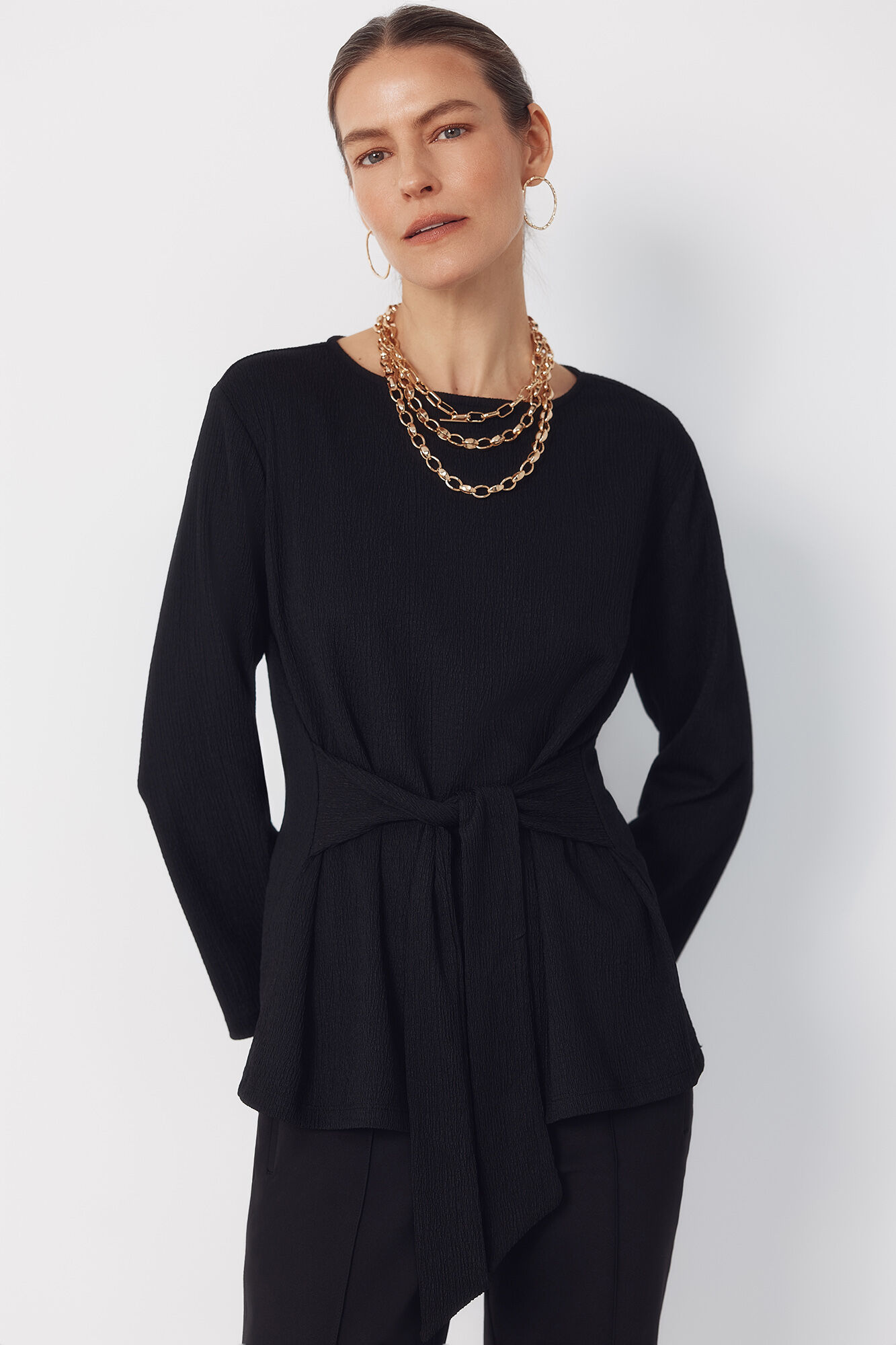 Cortefiel Front knot top Black