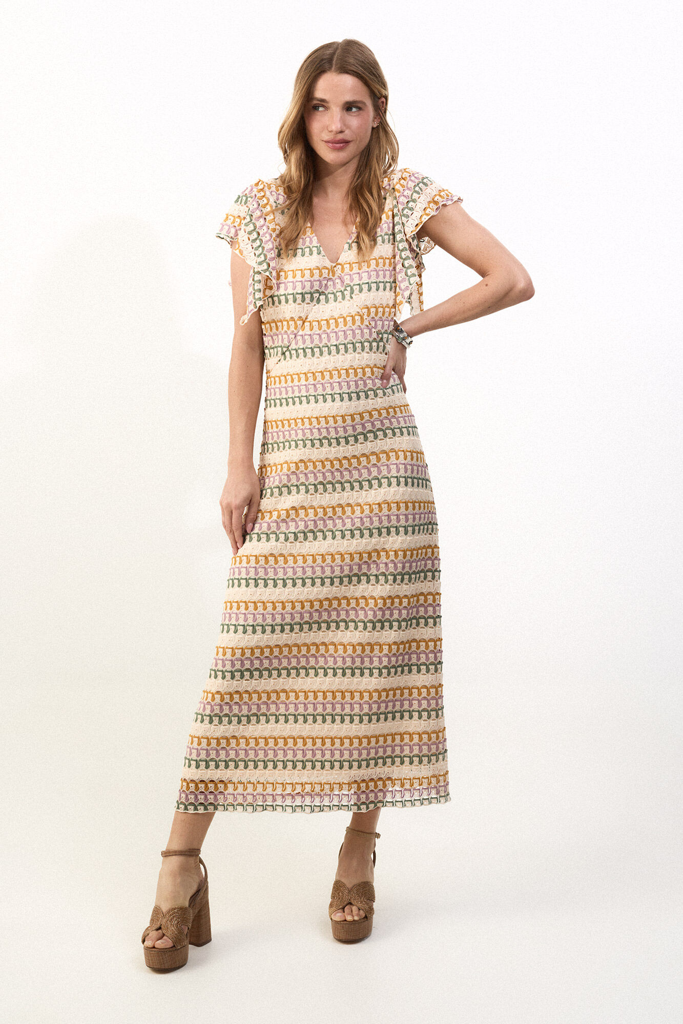 Slowlove Vestido com estrutura multicolor