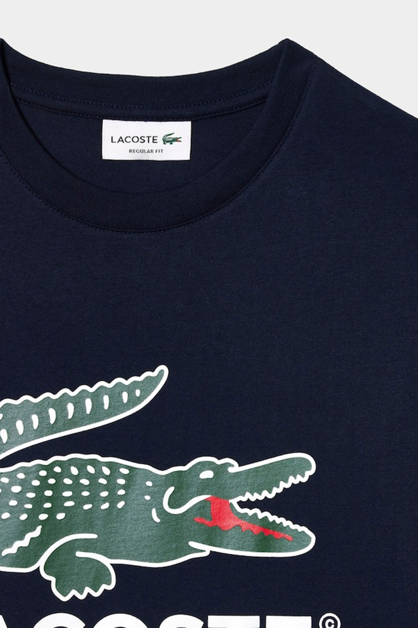 Lacoste Cotton Jersey Signature Print T-shirt Navy