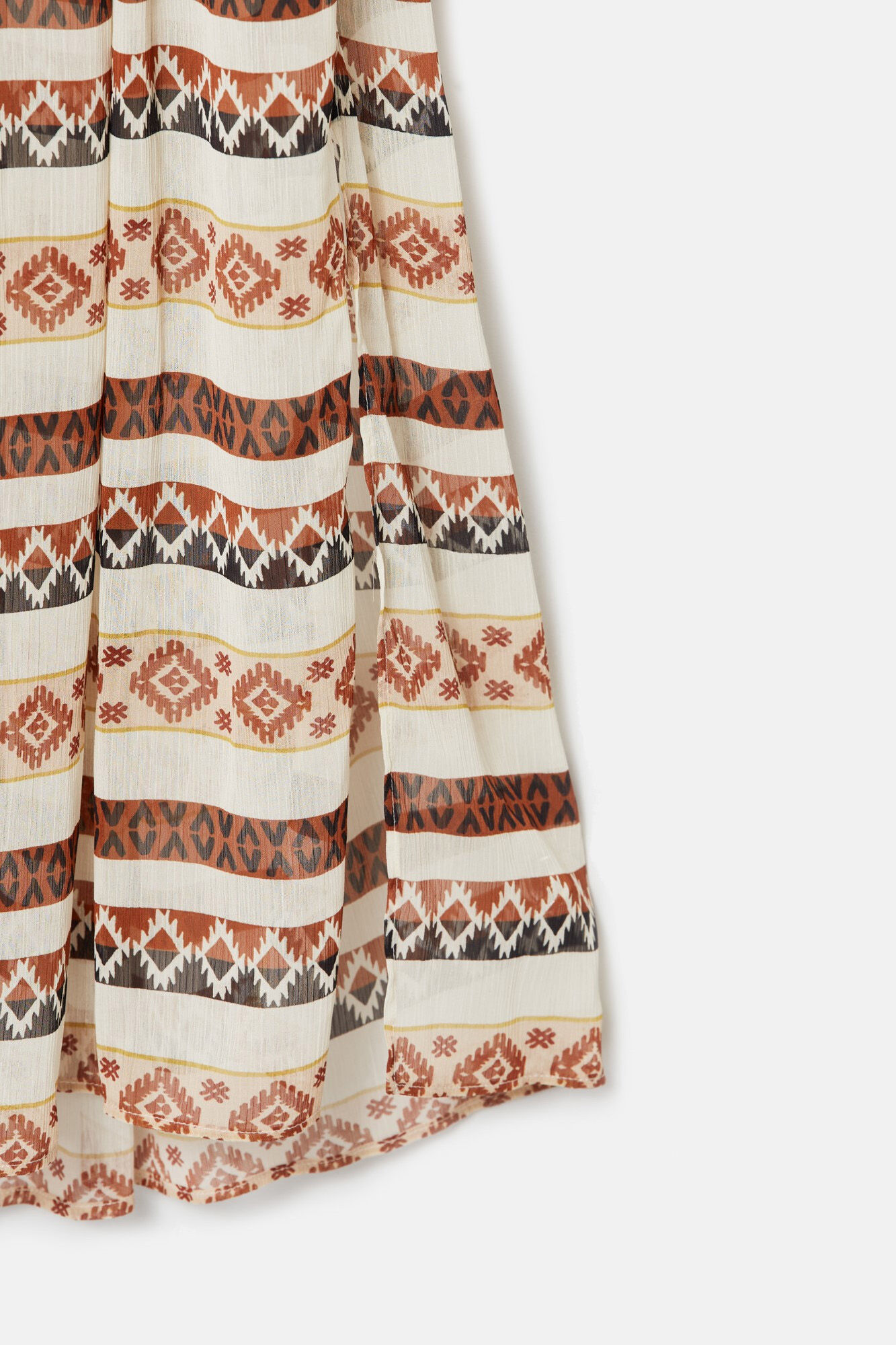 Silbon Vestido comprido com estampado &eacute;tnico  Tostado