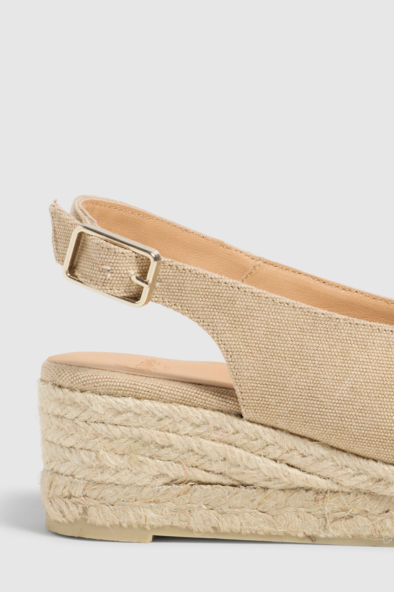 Casta&ntilde;er Alpercata cunha de juta natural Tostado