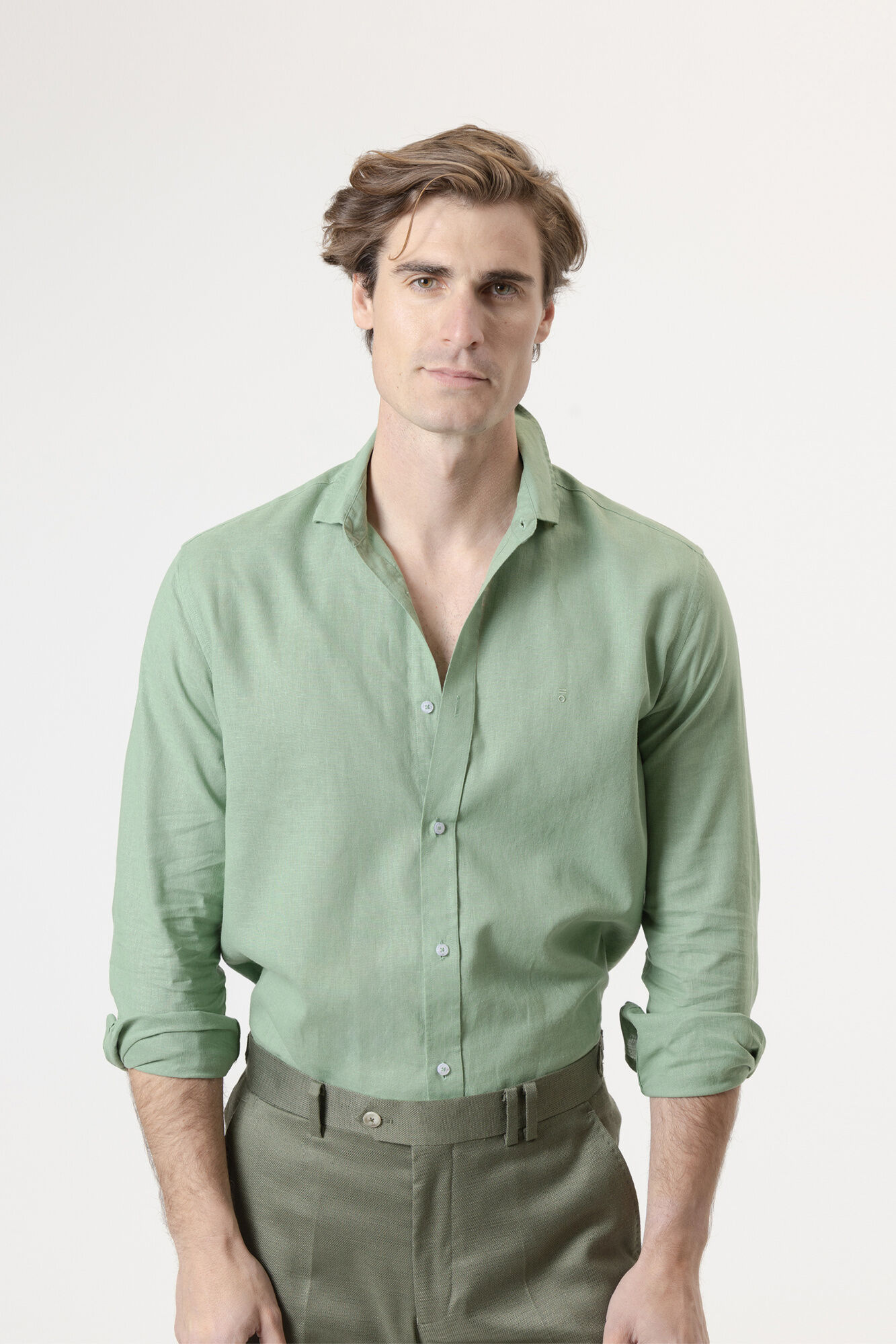 PuroEGO Camisa lino porcelana