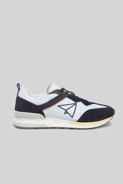 Cortefiel Lightweight sneakers in leather and nylon  Navy