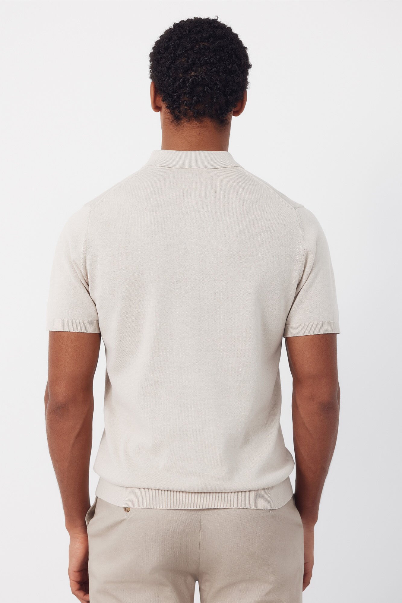 Cortefiel Basic short sleeve polo shirt Beige