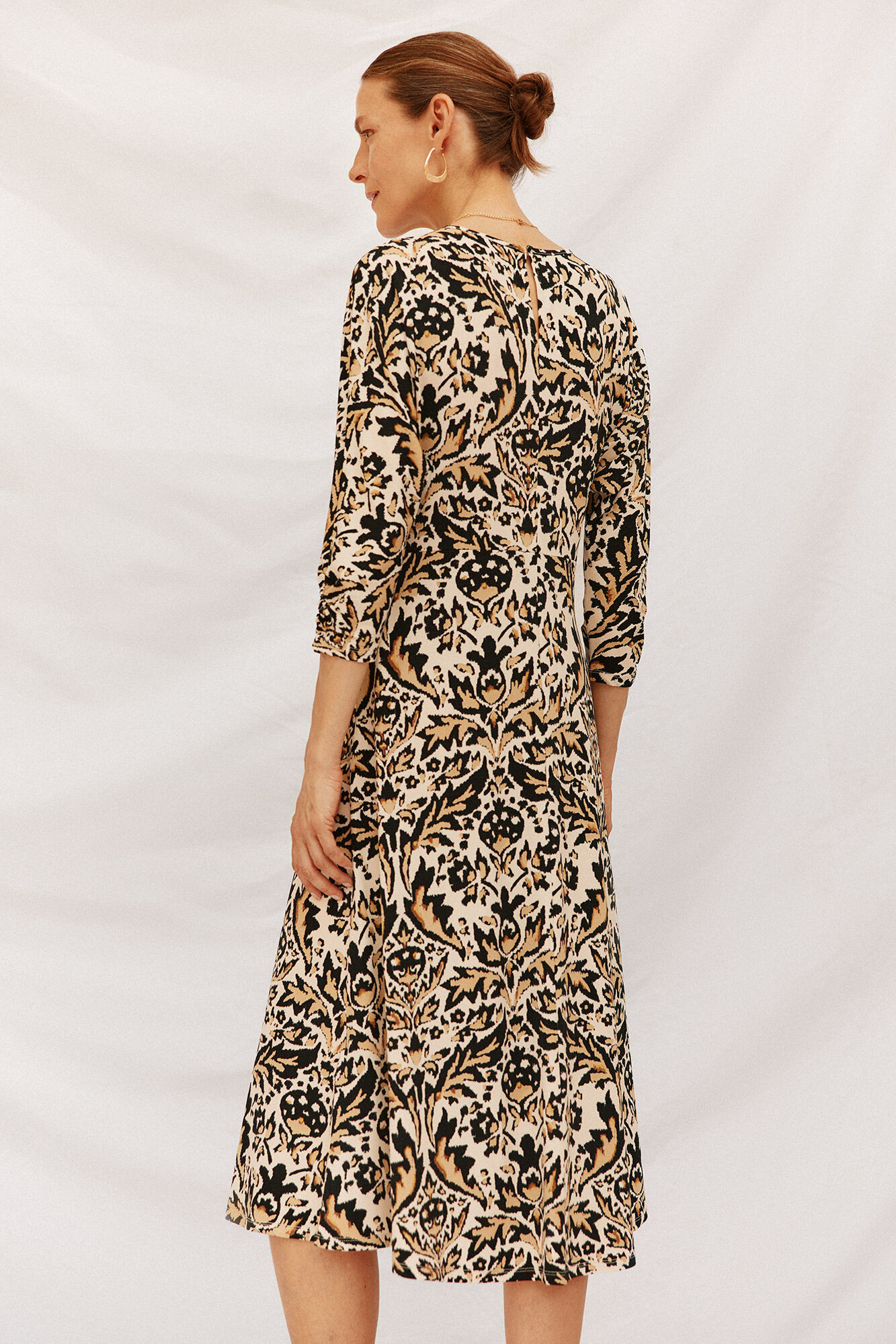 Cortefiel Flowing printed dress Printed white