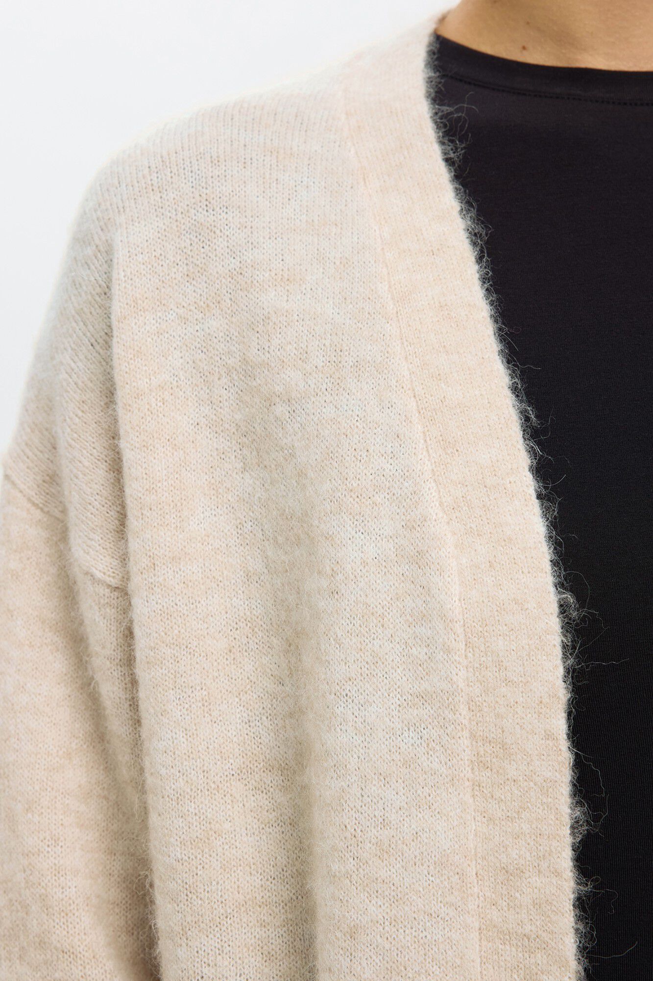 Selected Casaco de malha comprido em l&atilde; e alpaca
