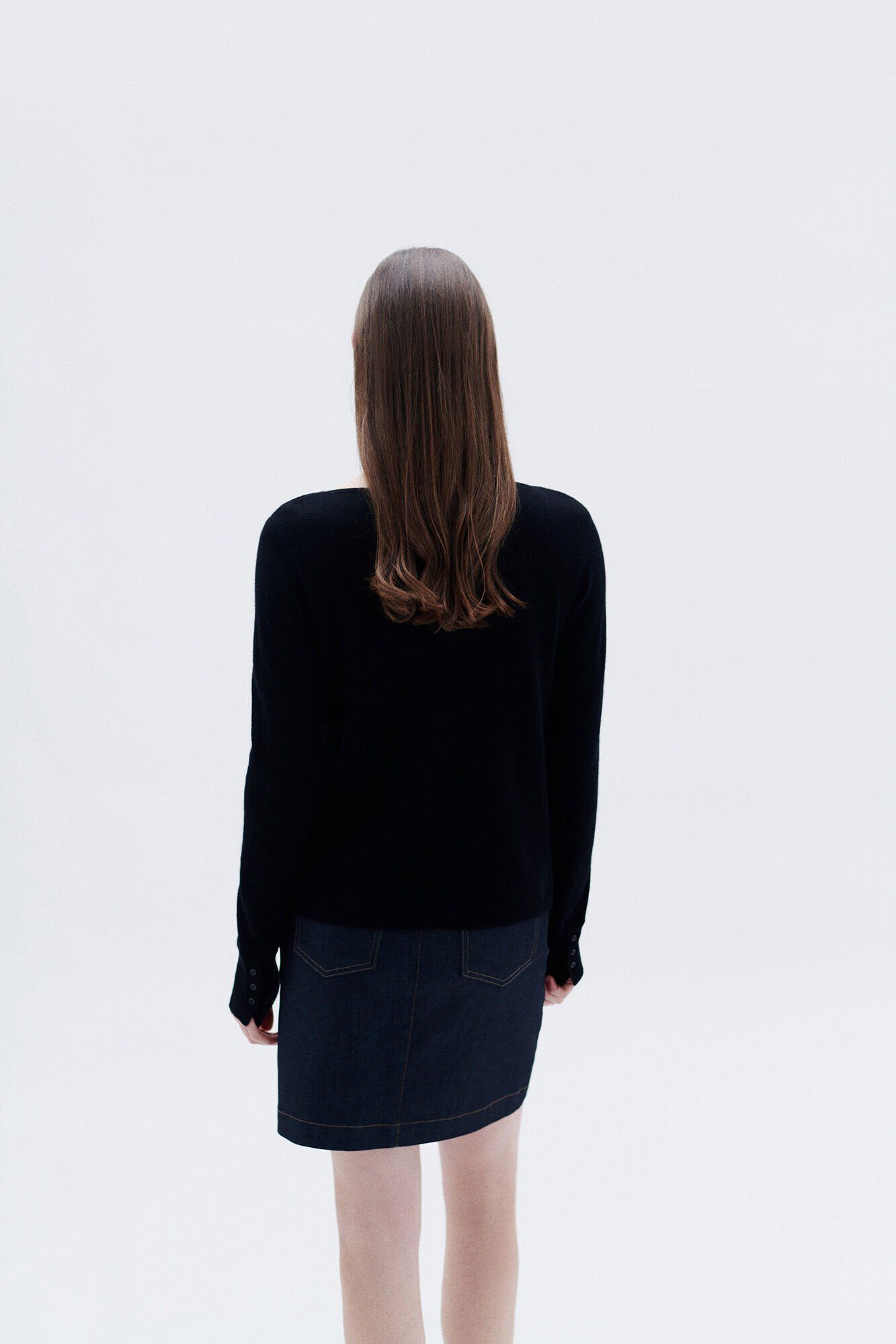 Caroll Jersey cuello redondo 100% cachemir Negro