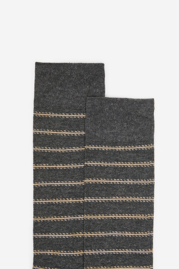Cortefiel Striped socks with Coolmax Dark grey