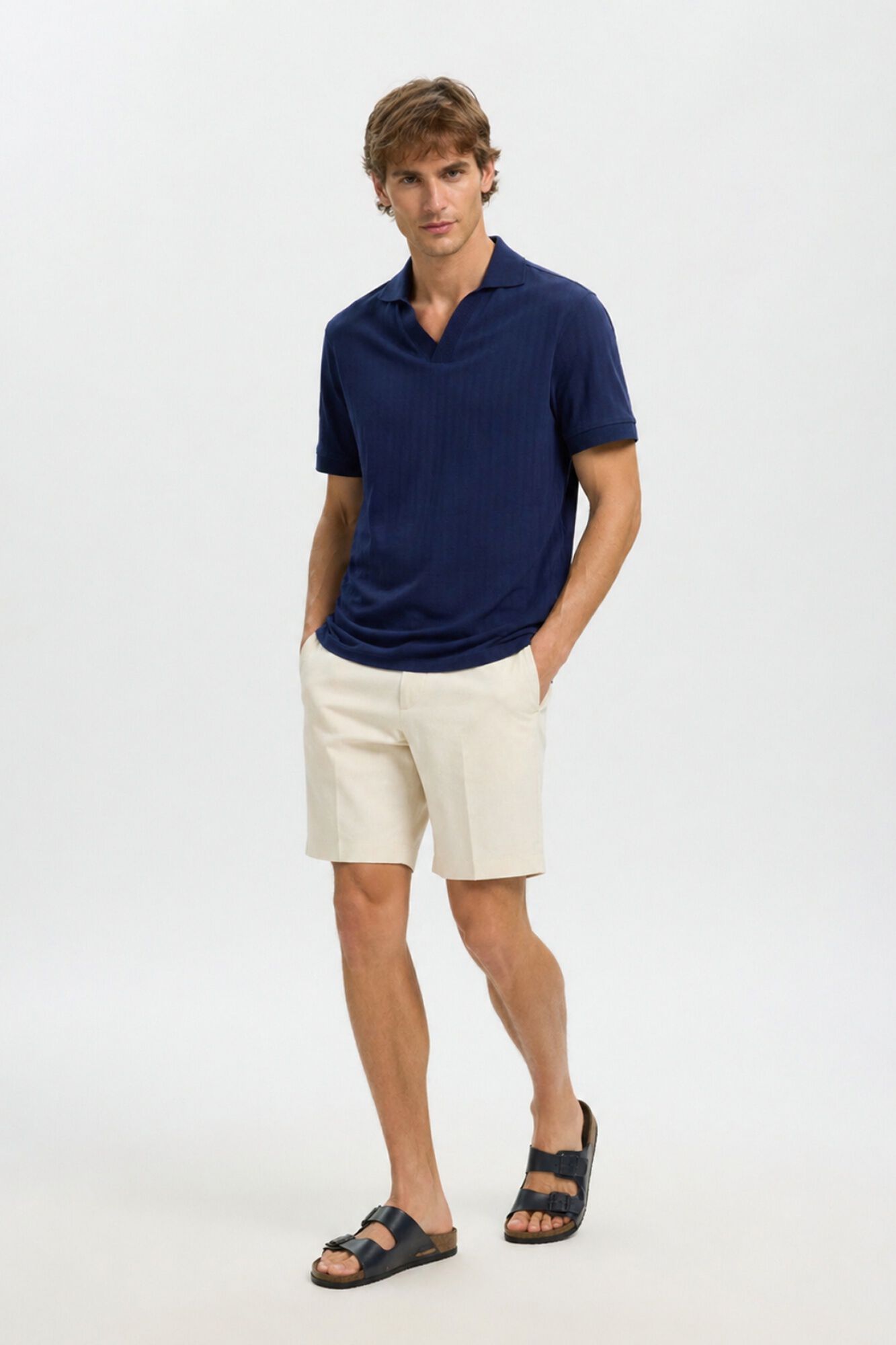 Selected Polo de manga corta Azul marino