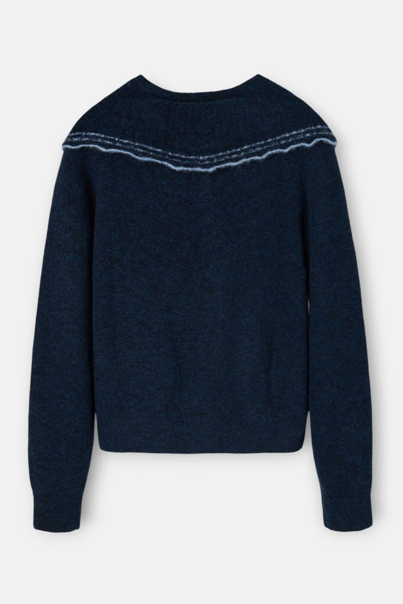 Silbon Casaco de malha com gola gola contrastante Azul