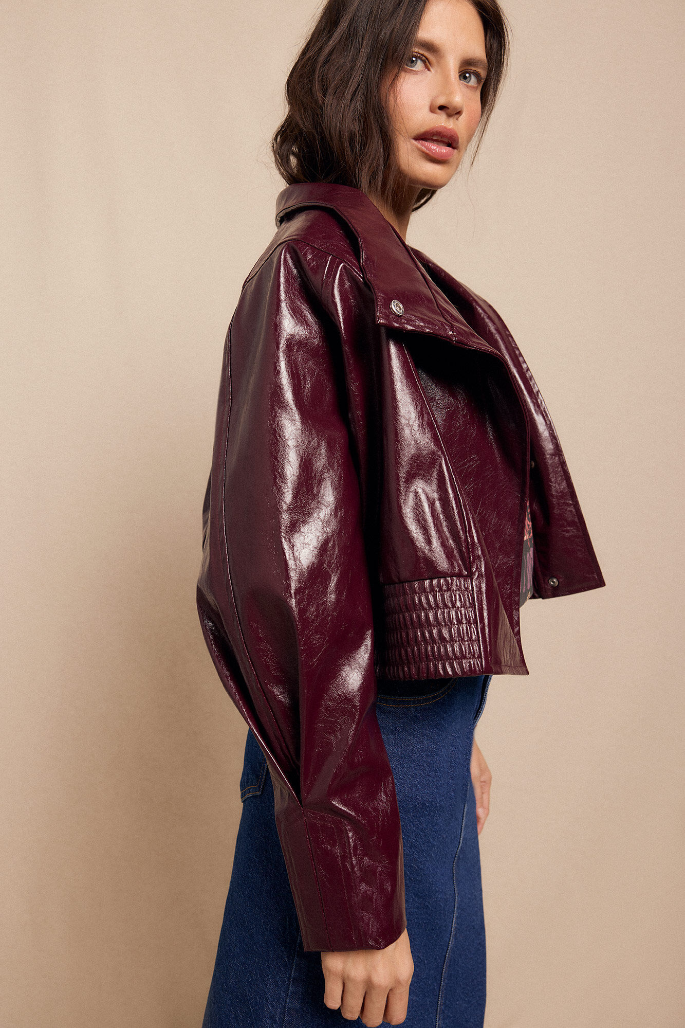 Slowlove Jaqueta com efeito pele brilhante Granada