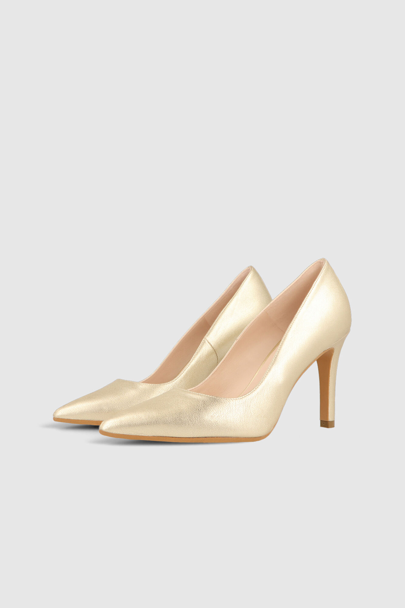 Lodi Basic gold leather pump Yellow