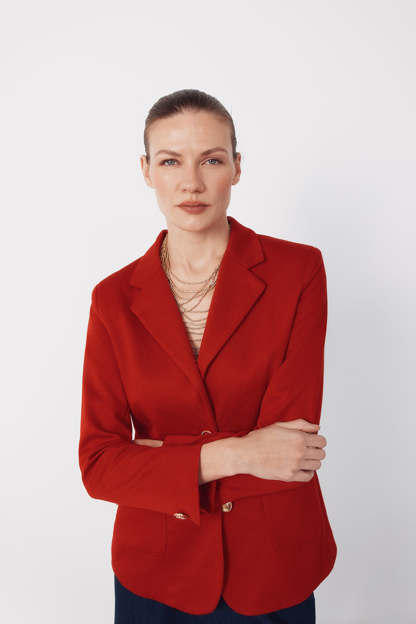 Cortefiel Piqu&eacute;-knit blazer