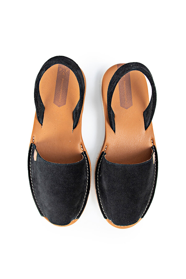Cortefiel Vila split leather sandals  Black