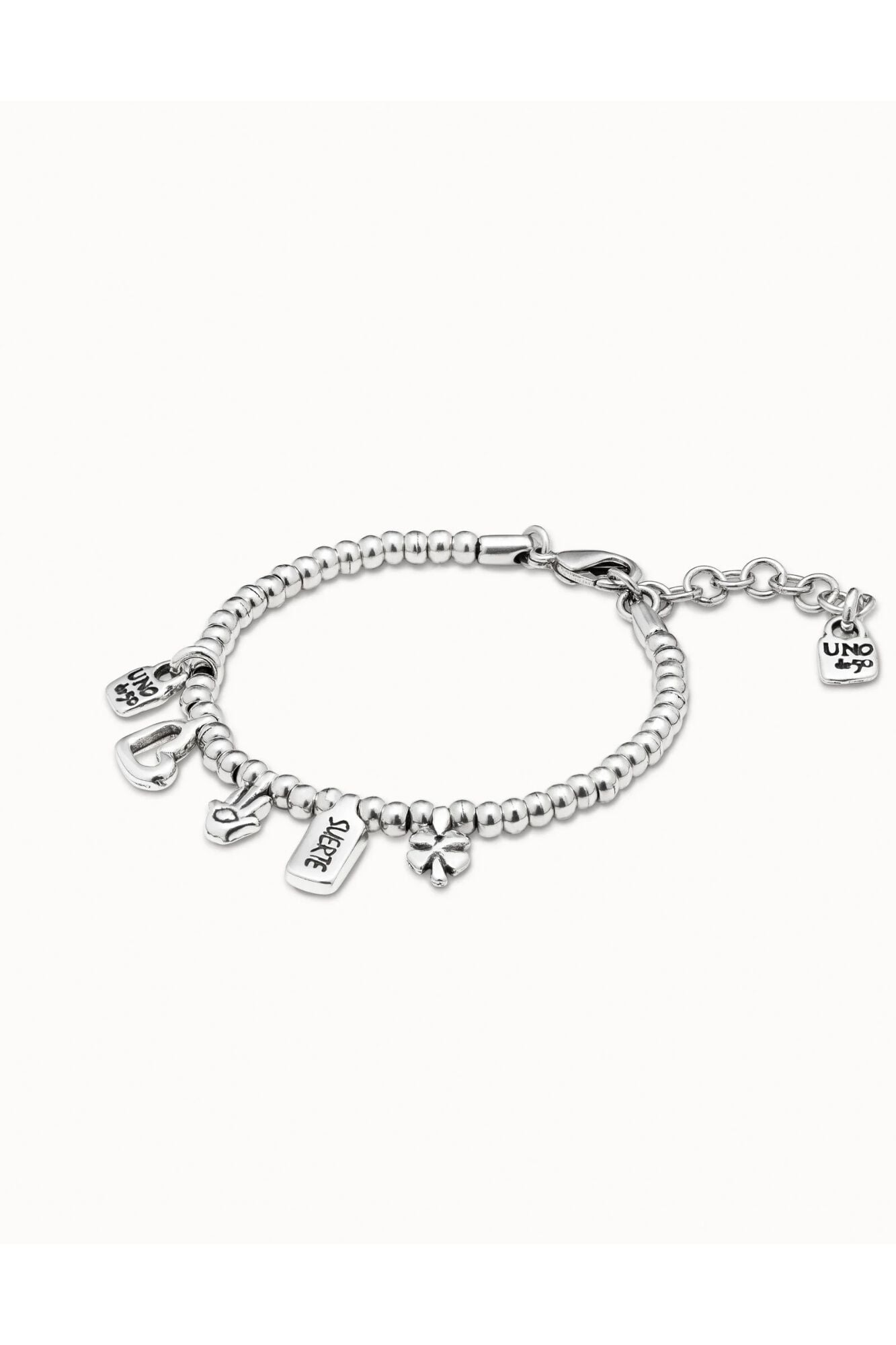 UNOde50 Pulsera charms de ba&ntilde;o de plata
