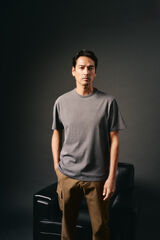 OOTO Camiseta b&aacute;sica com bordado de avi&atilde;o Cinzento