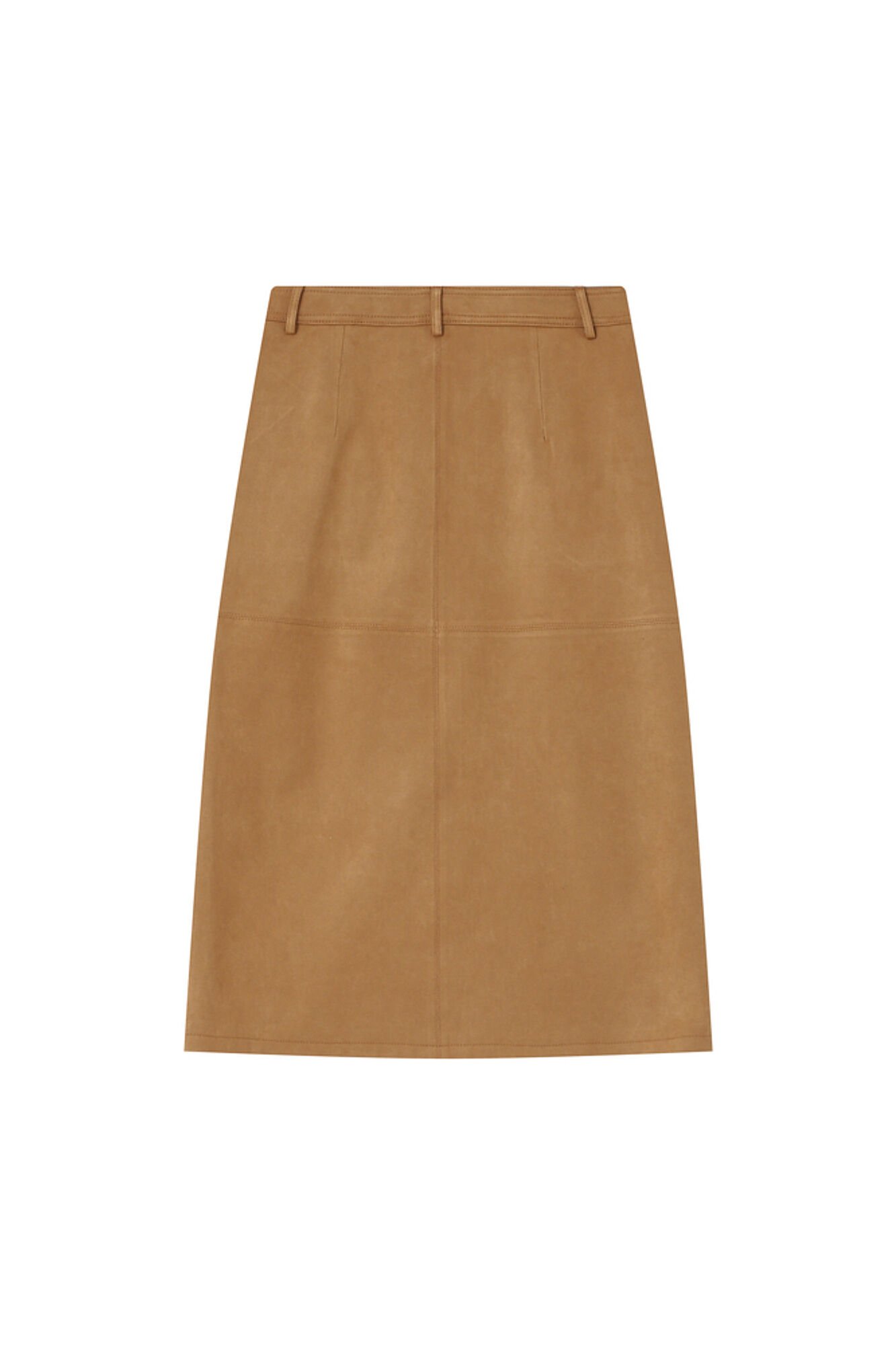 Grace & Mila Saia longa midi em camur&ccedil;a sint&eacute;tica, com fenda frontal Tostado