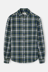 Silbon Camisa esportiva xadrez tartan bicolor Verde