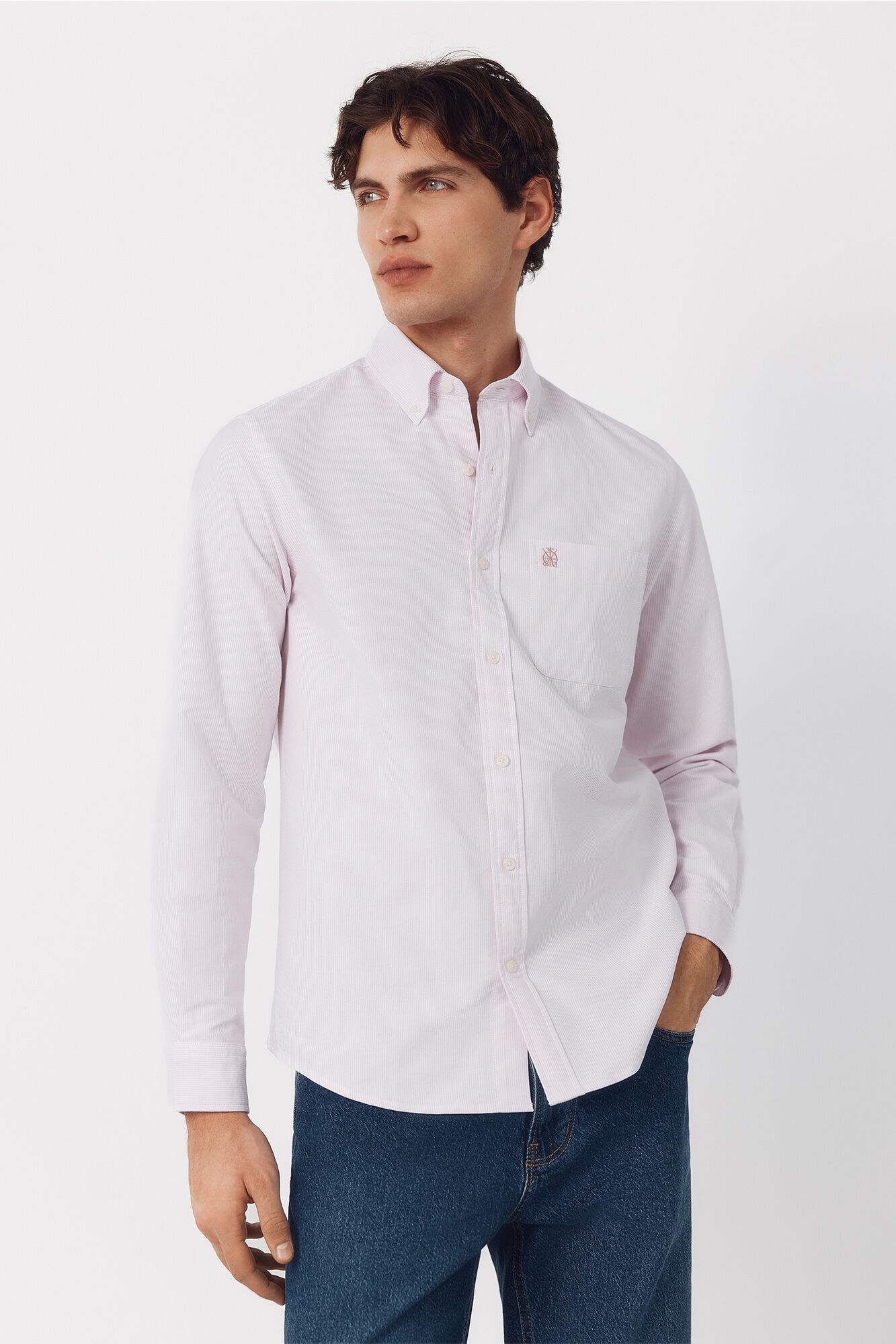 Cortefiel Camisa oxford listrada com vela