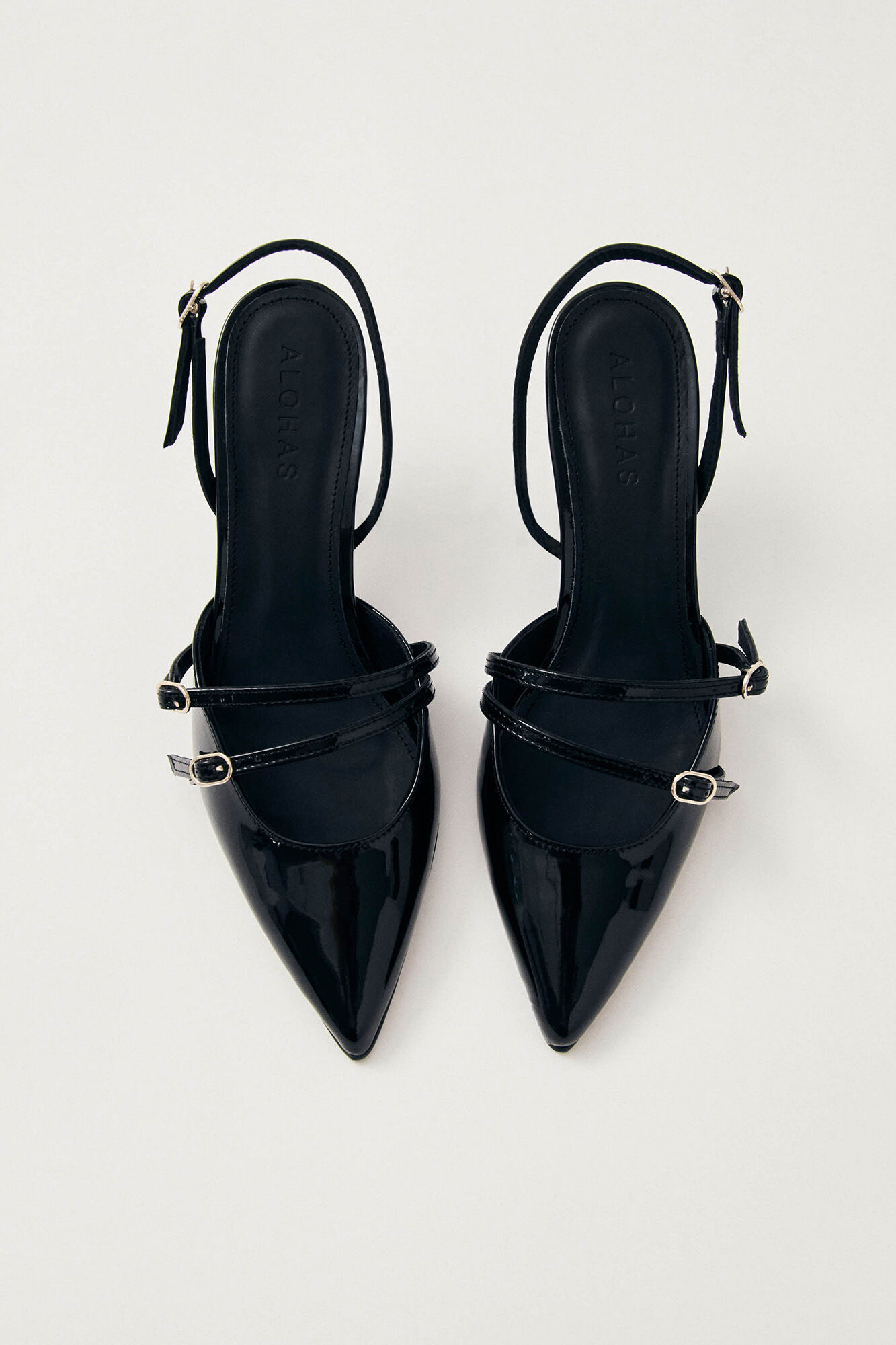Alohas Joelle leather court shoes Black