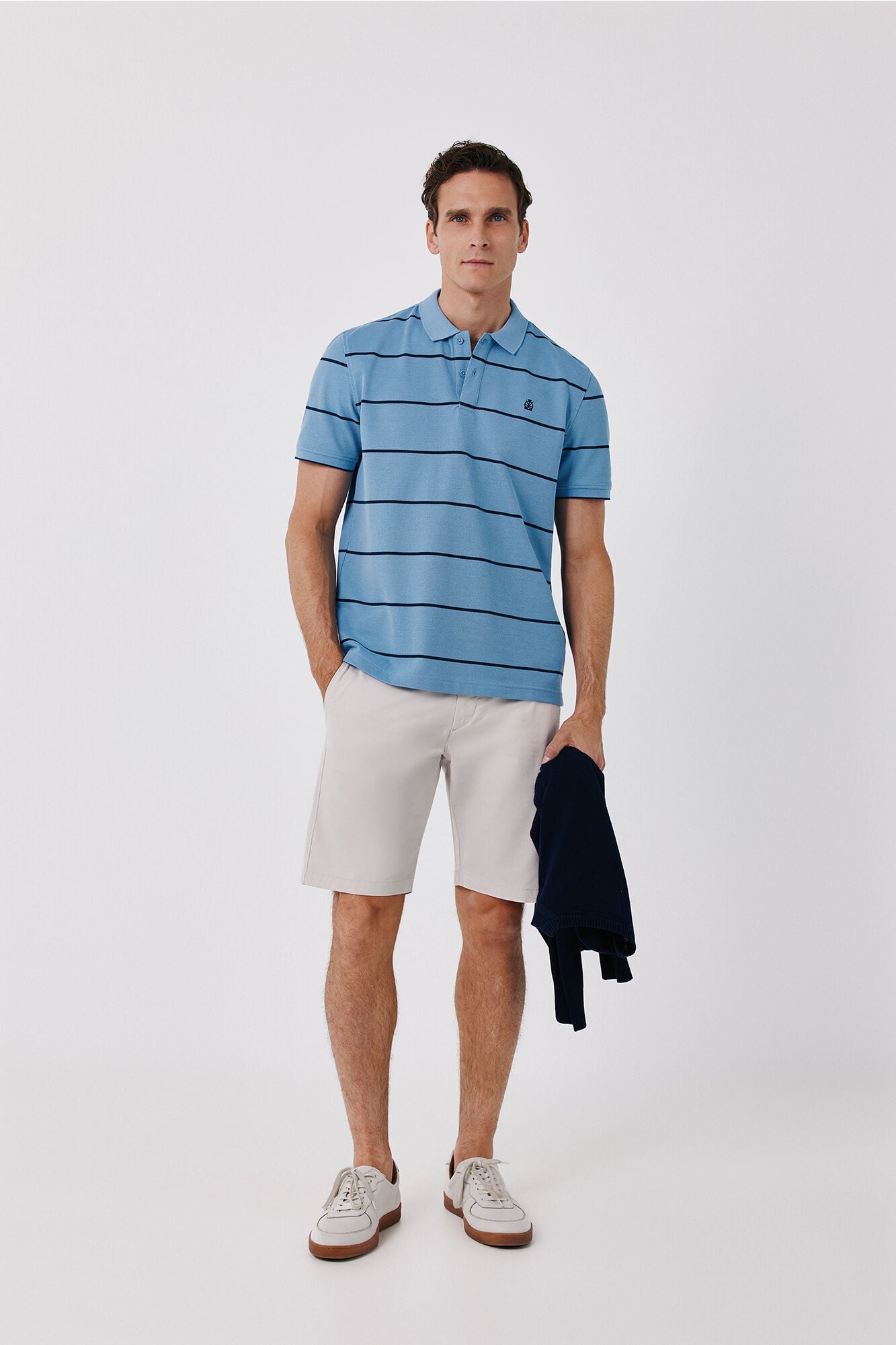 Cortefiel Striped piqu&eacute; polo shirt