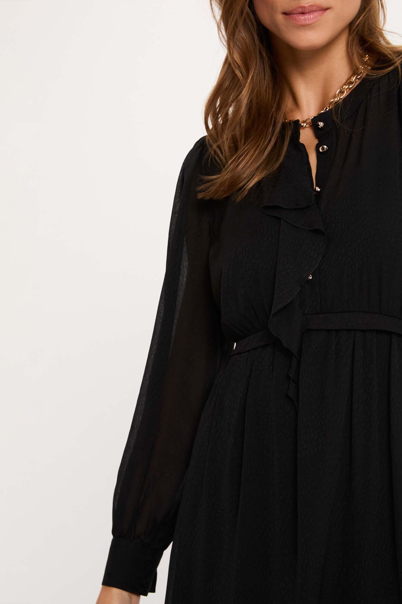 Morgan Vestido curto de jacquard Preto