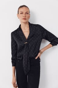 Cortefiel Blusa de cetim com la&ccedil;ada