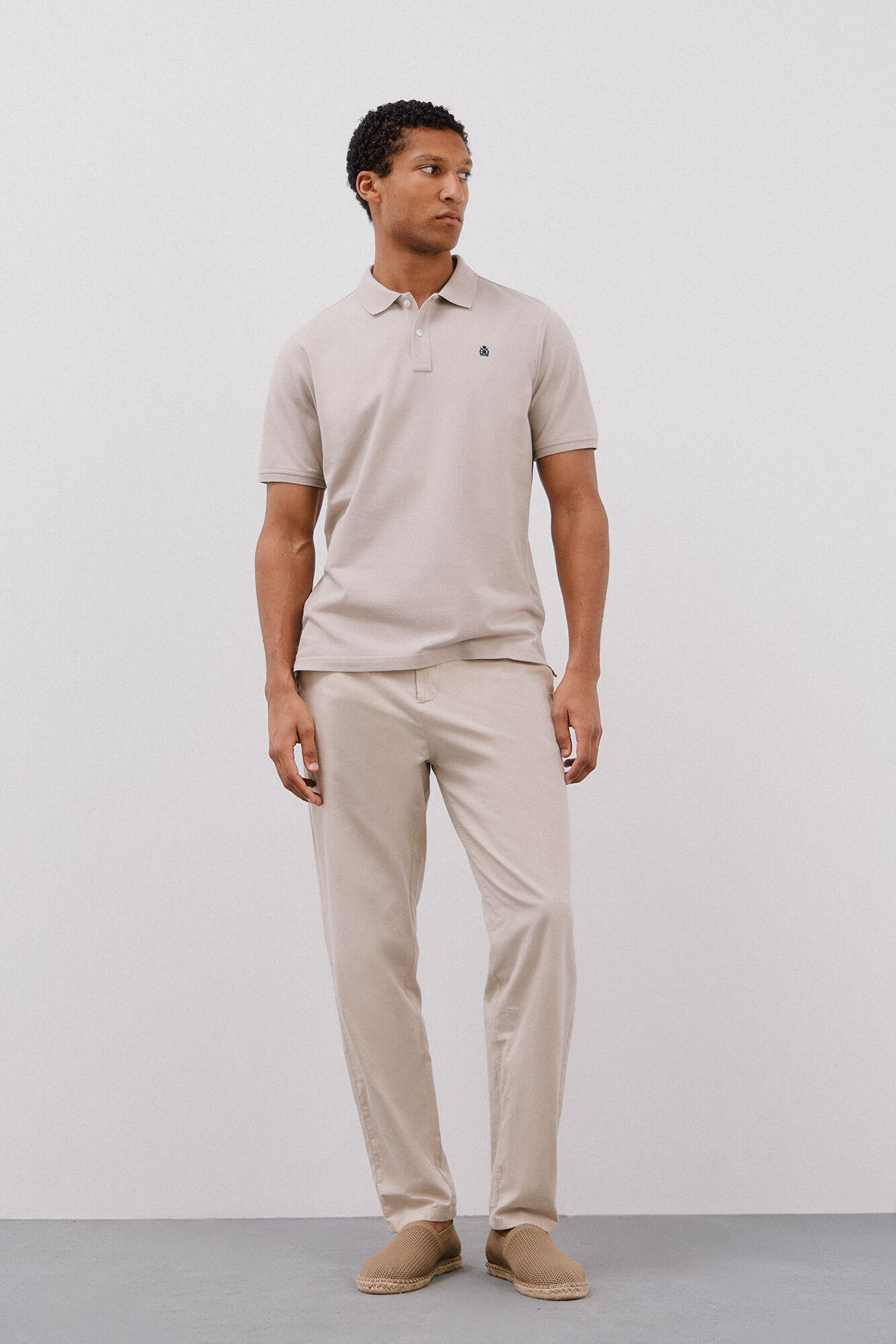 Cortefiel Basic piqu&eacute; polo shirt Beige