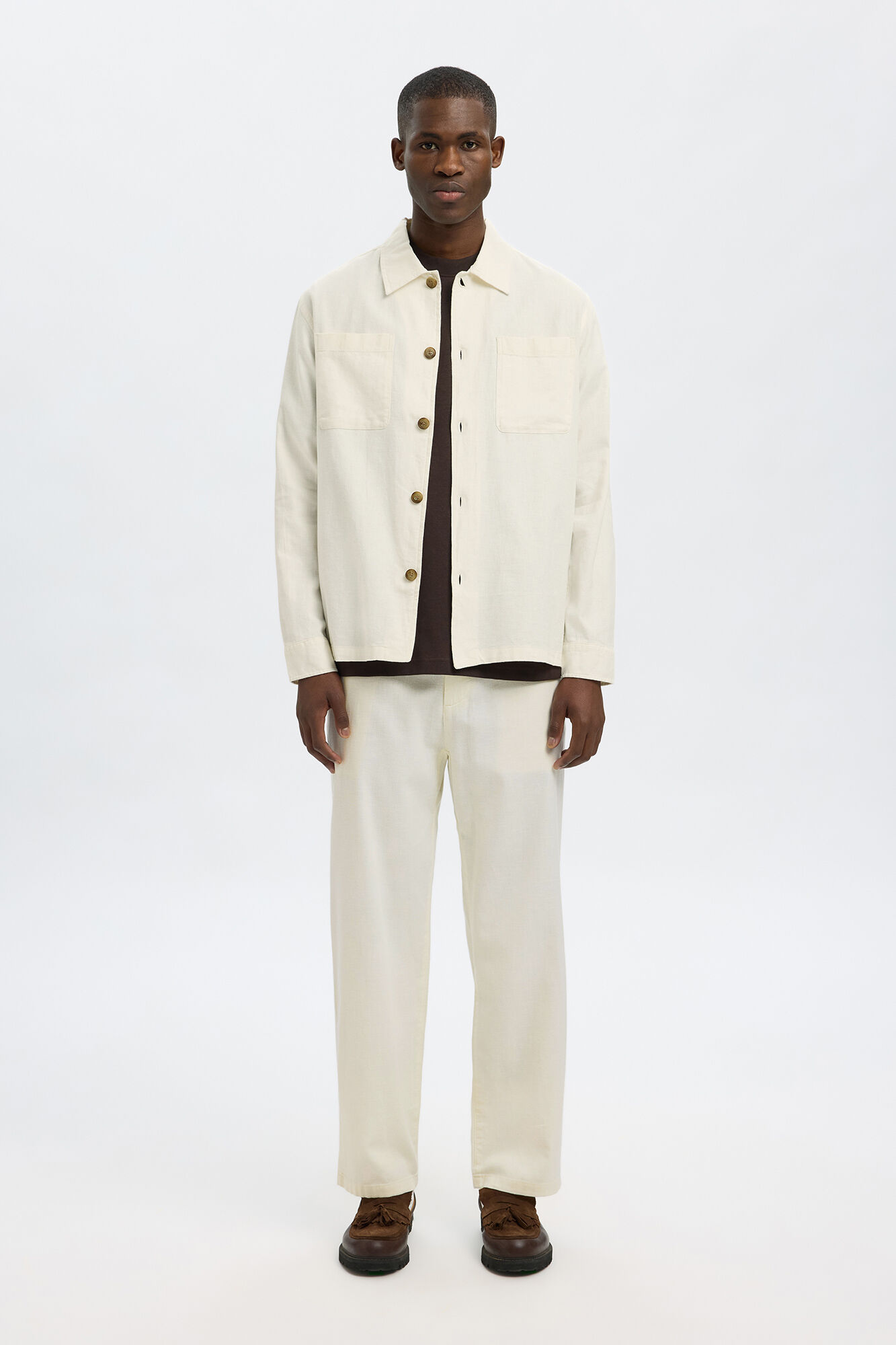 Selected Sobrecamisa de linho Branco