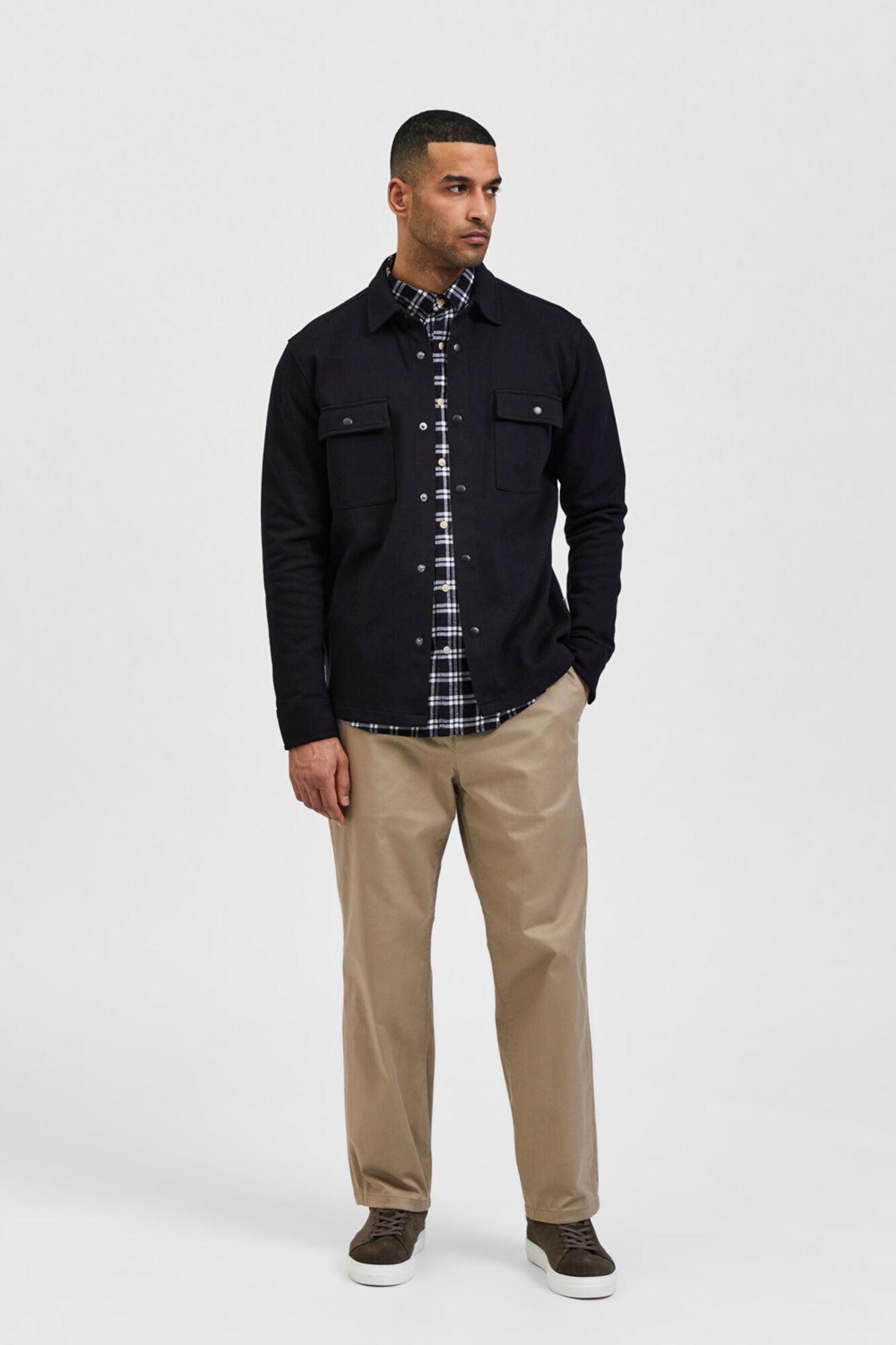 Selected Men's jacket with flap pockets Black