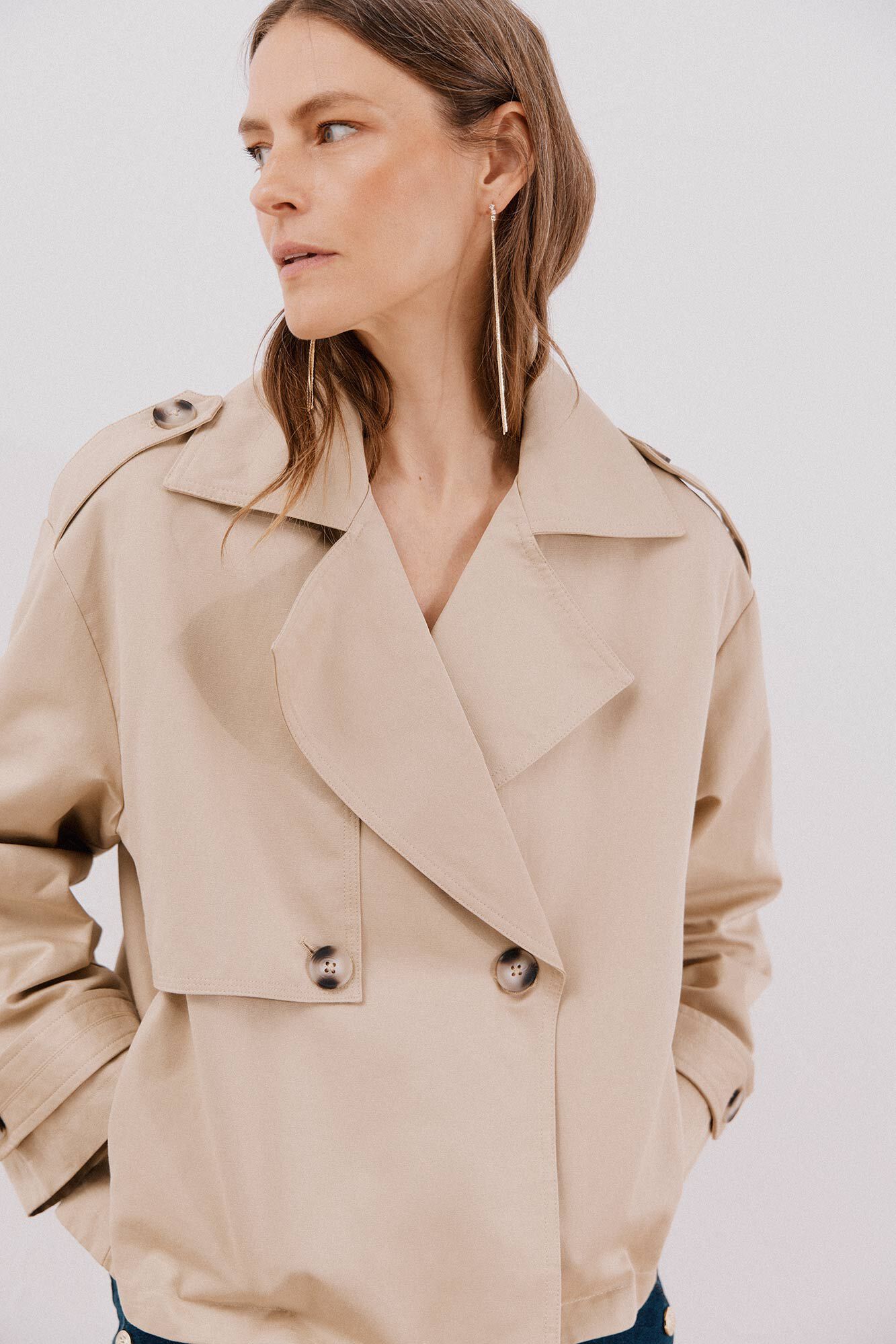 シェリエ sheller 2way short trench coat Short trench coat