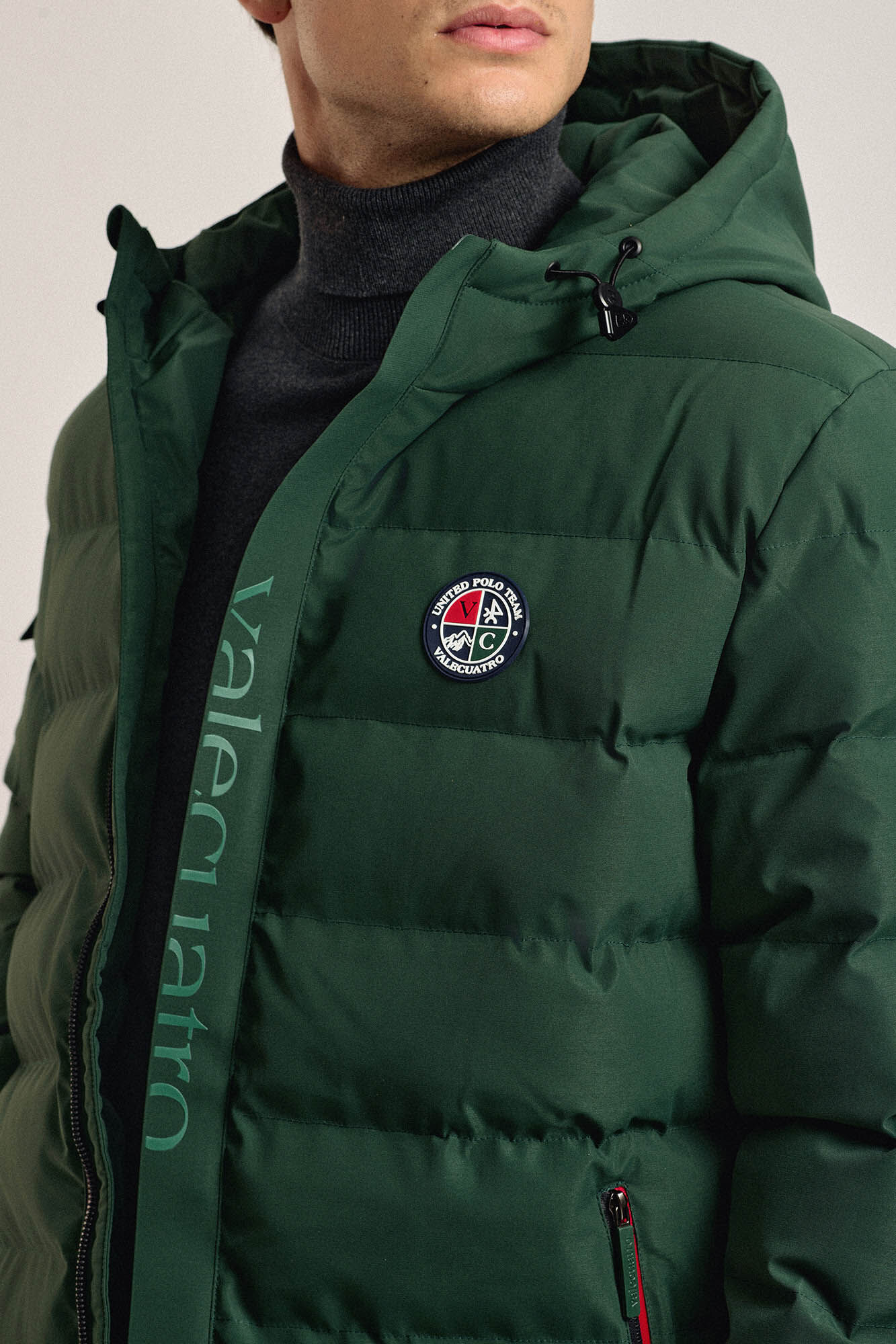 Valecuatro Emboss padded jacket in khaki Kaki