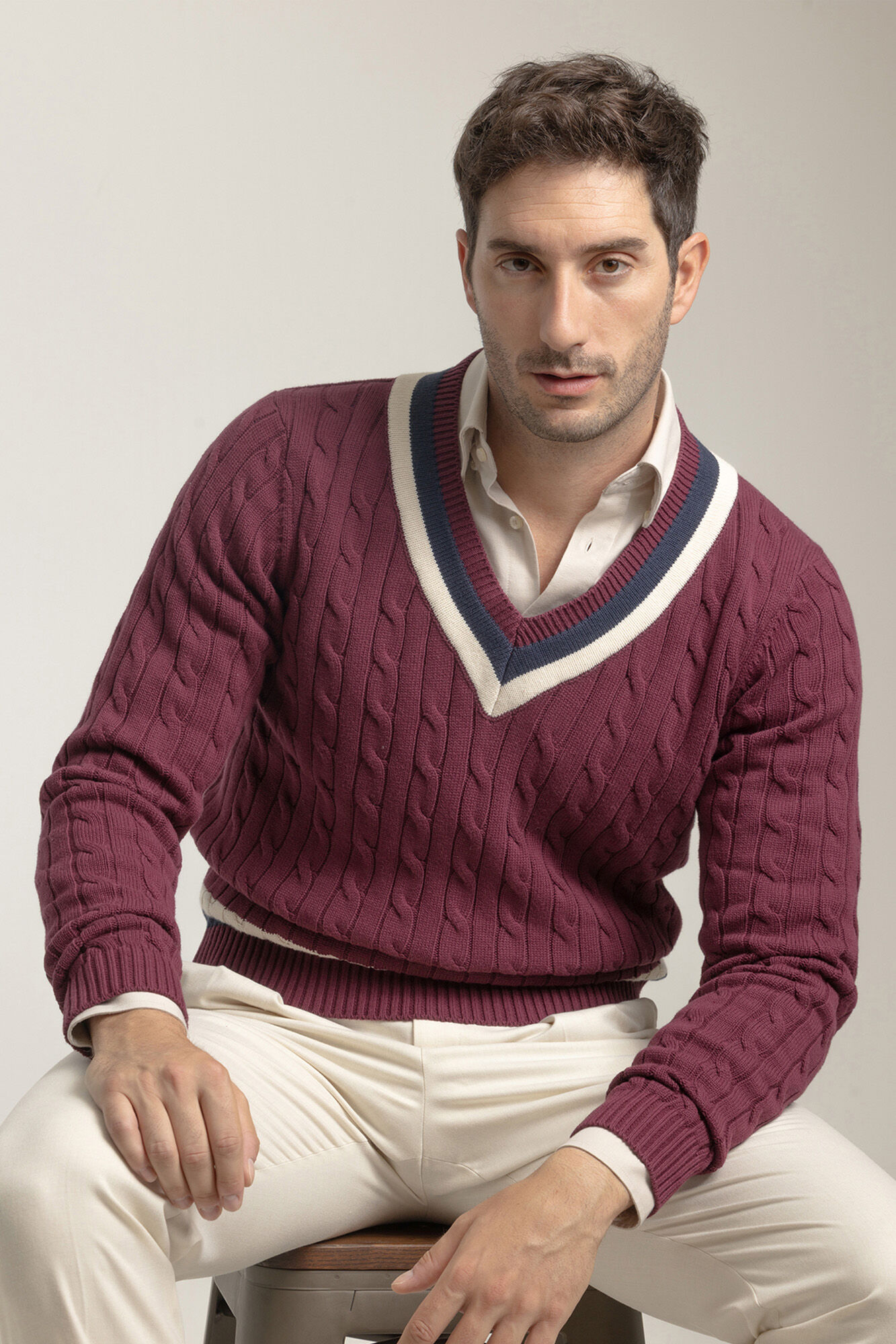 PuroEGO Camisa de cr&iacute;quete de algod&atilde;o