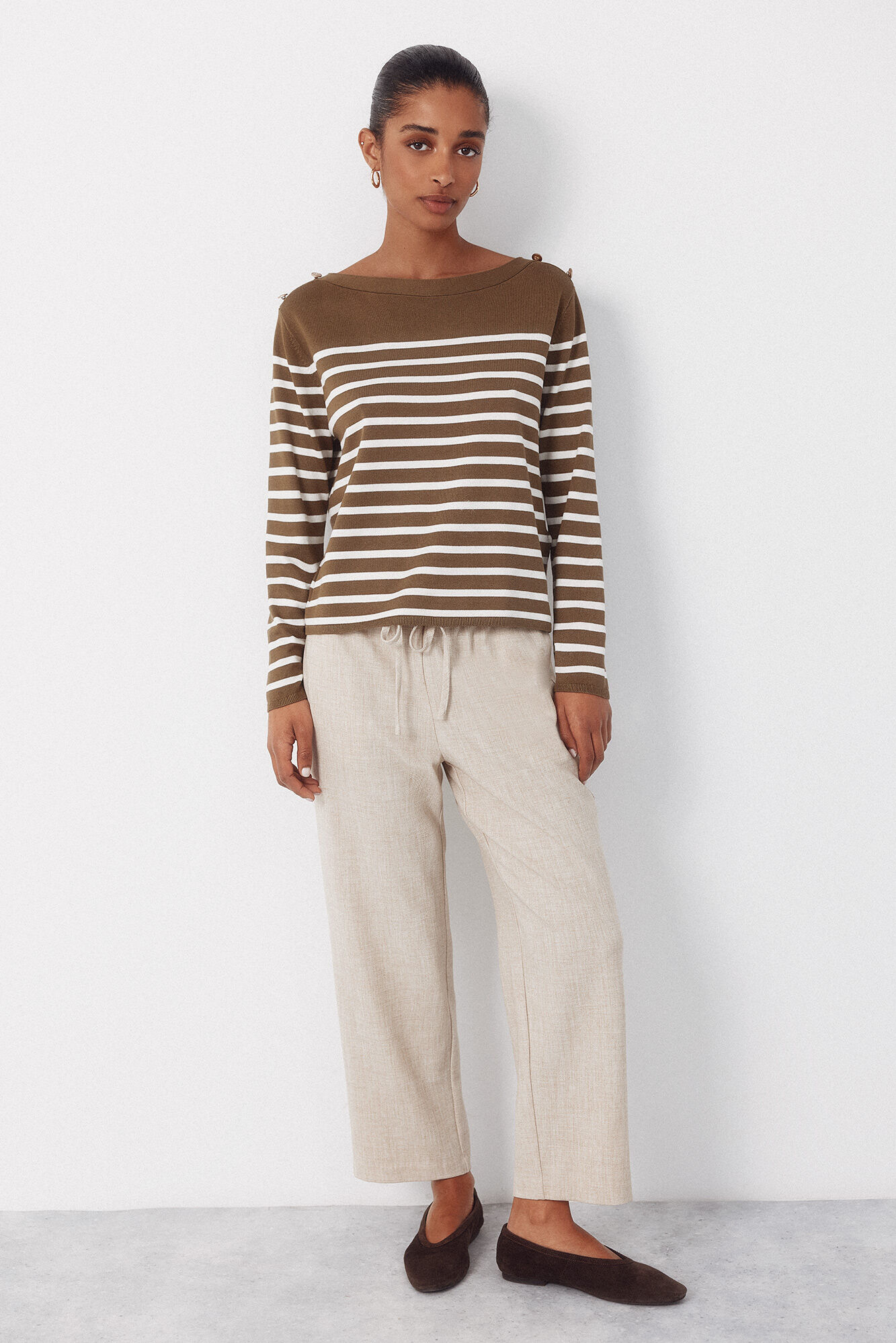 Cortefiel Striped button jumper
