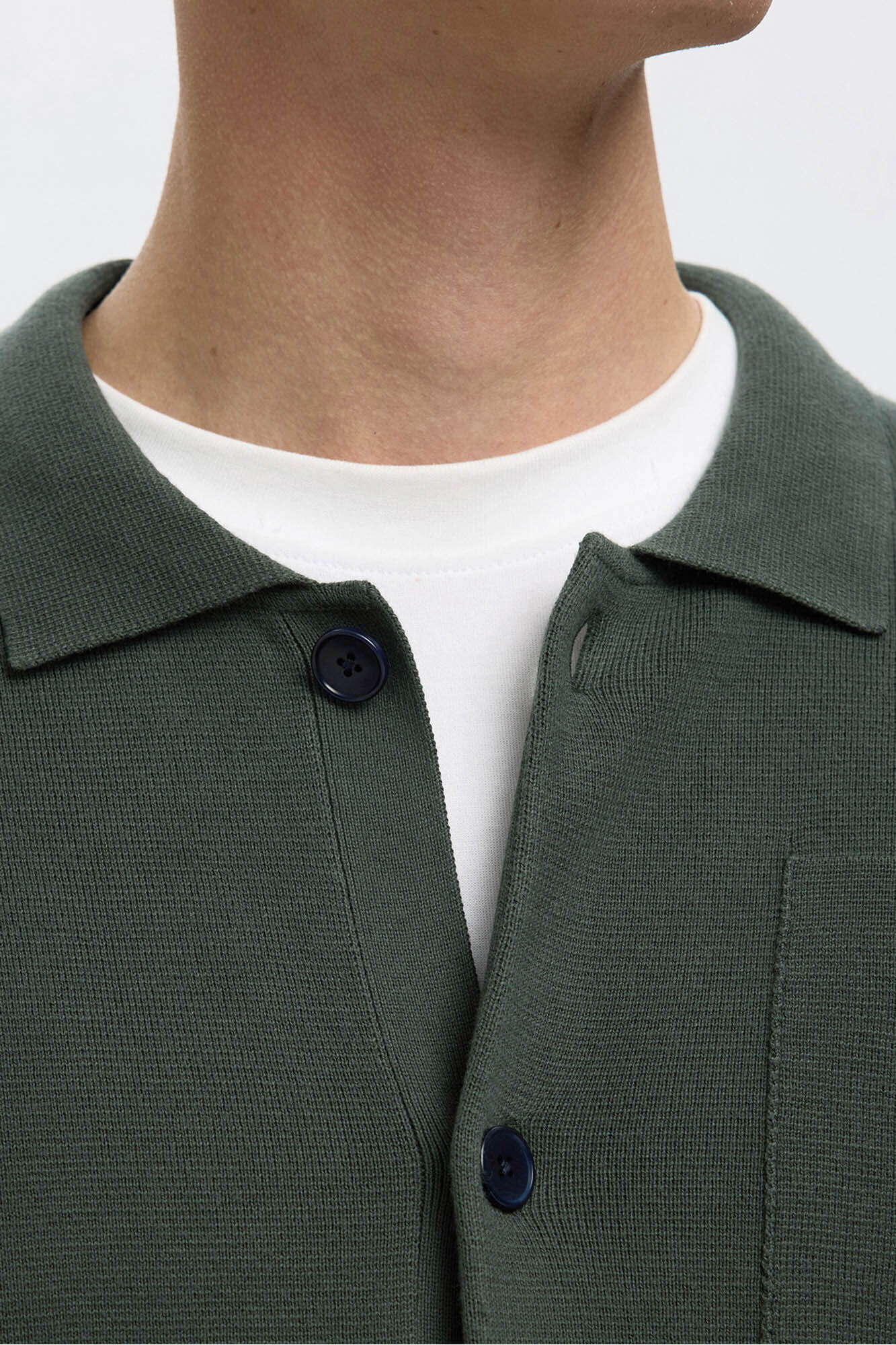 Selected Casaco casaco de malha de algod&atilde;o org&acirc;nico com bolsos. 