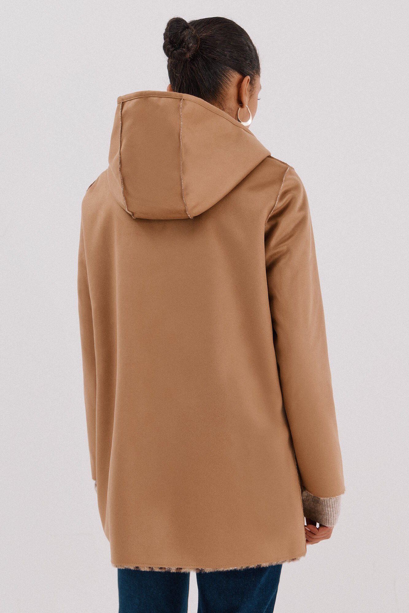 Cortefiel reversible double-sided effect coat Beige