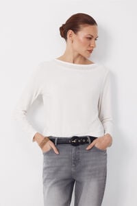 Cortefiel Camiseta escote barco lace