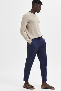 Cortefiel Organic cotton and linen Chinos. Blue