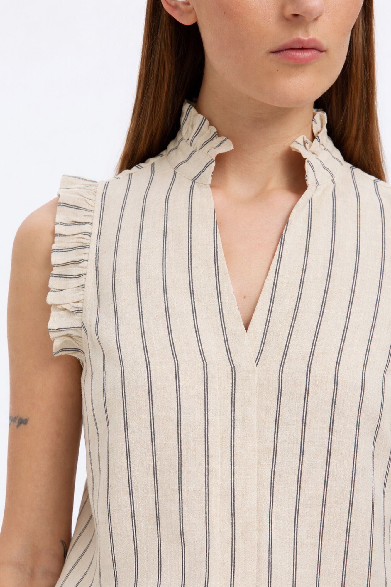 Selected Blusa sem mangas e folhos