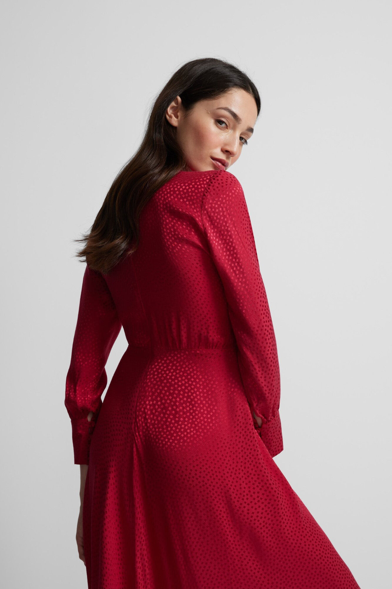 Silbon Vestido longo em jacquard com n&oacute;