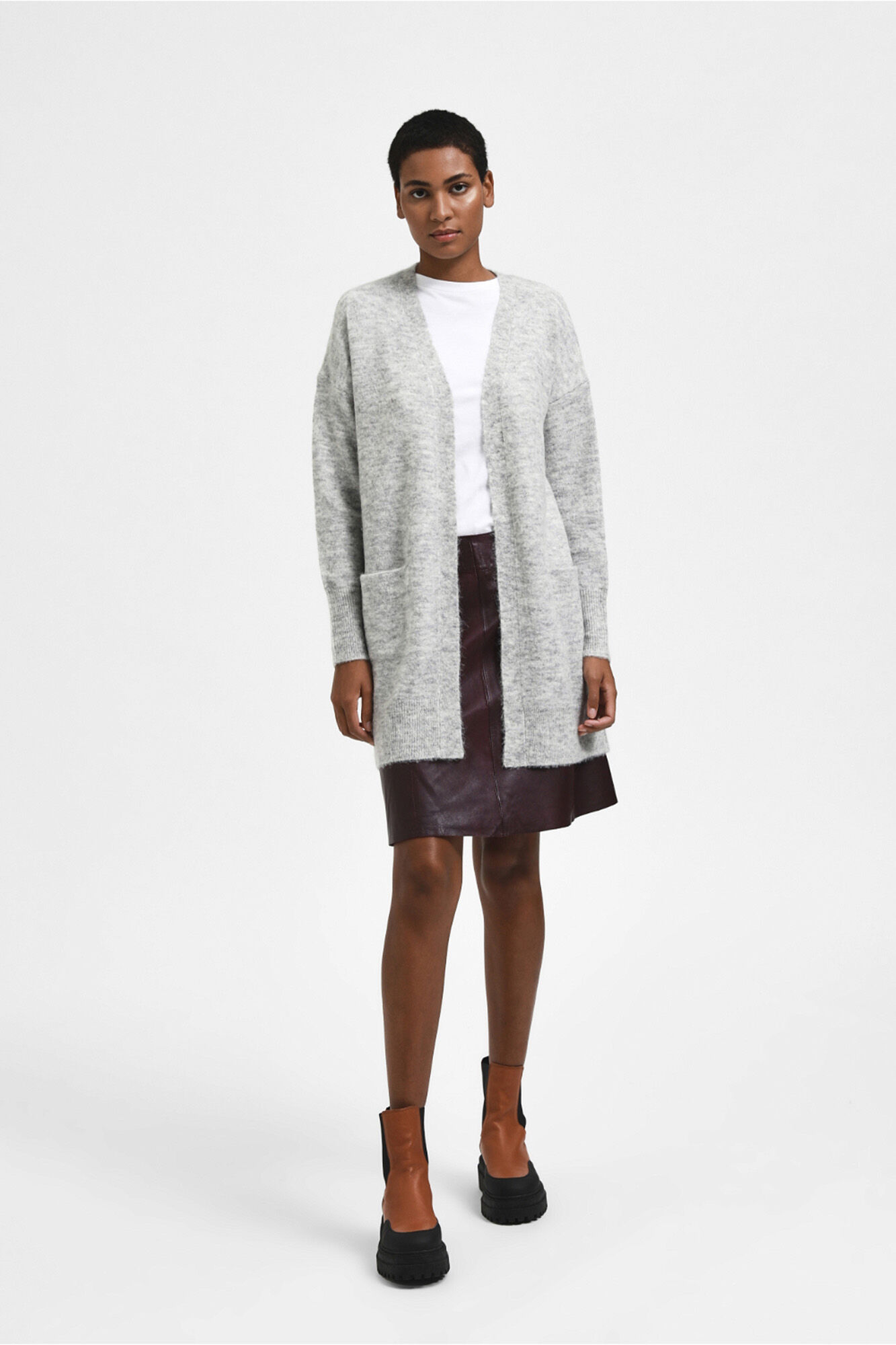 Selected C&aacute;rdigan largo de alpaca